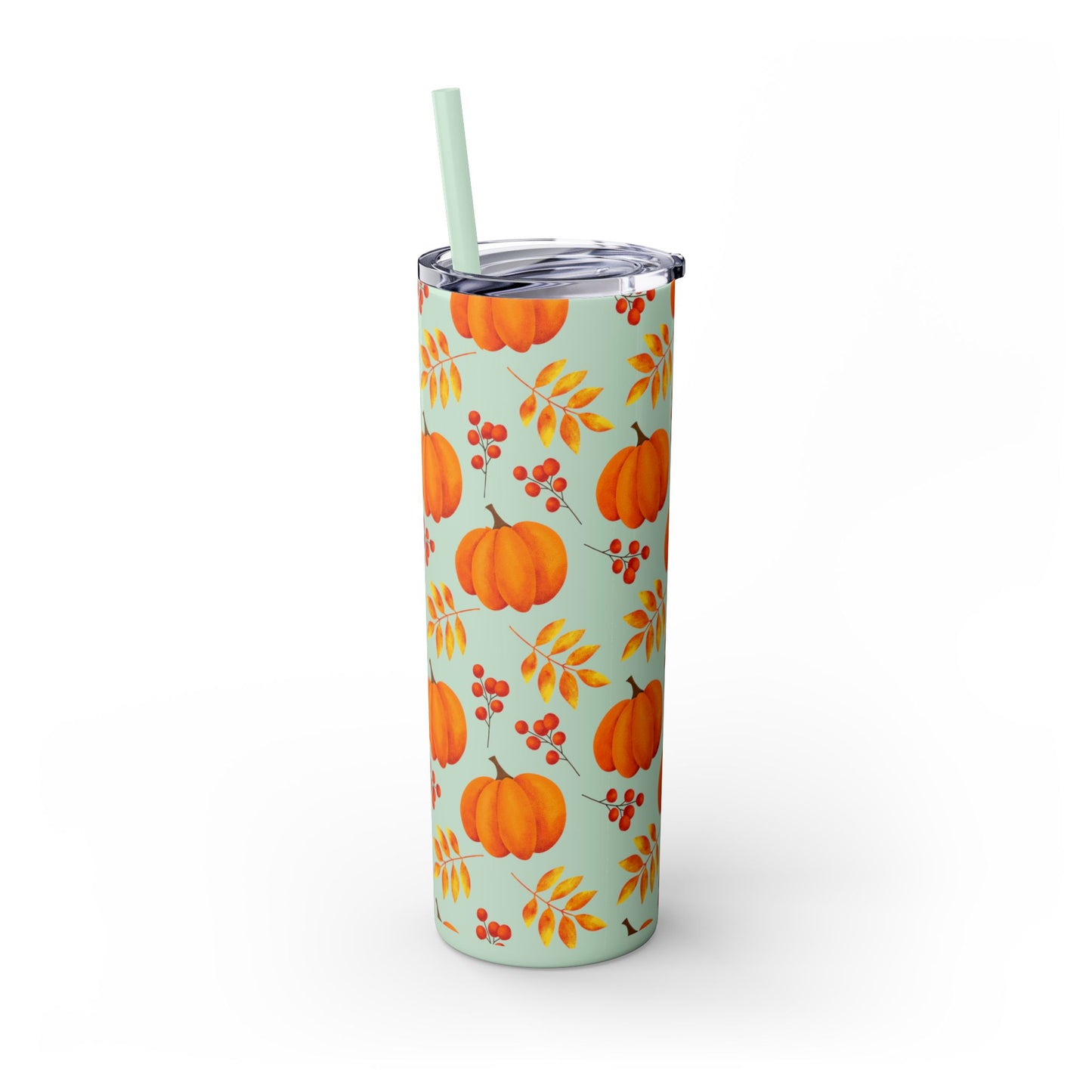 Pumpkin Skinny Tumbler with Straw, 20oz