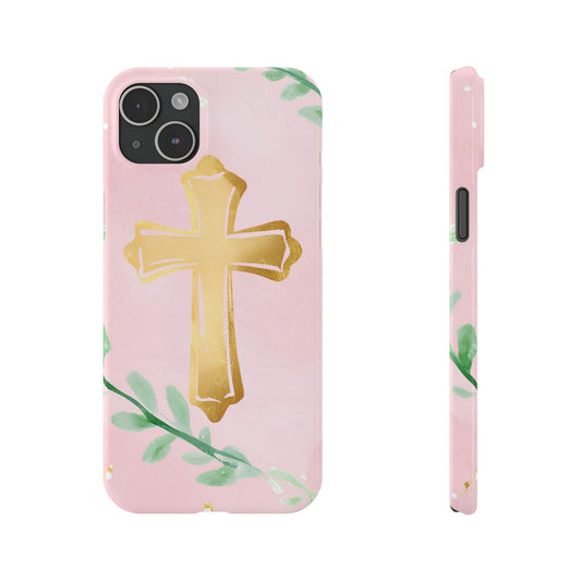 Cross with garland Slim Phone Case