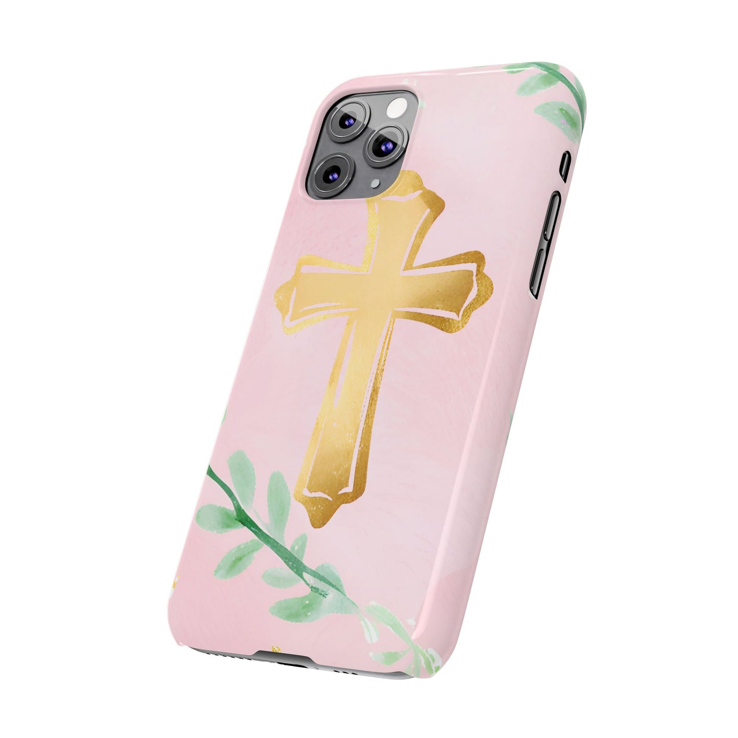 Cross with garland Slim Phone Case