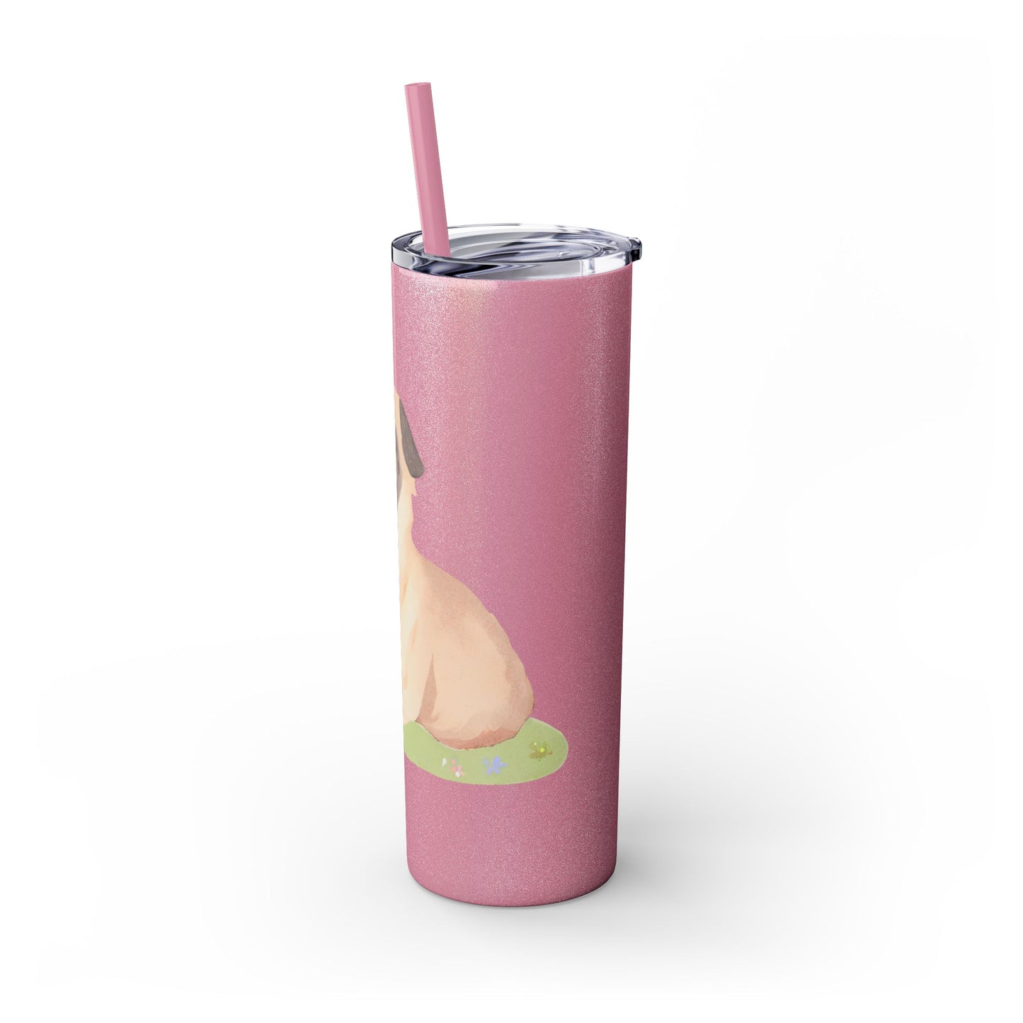 Happy Shepherd Puppy Dog Skinny Tumbler with Straw, 20oz