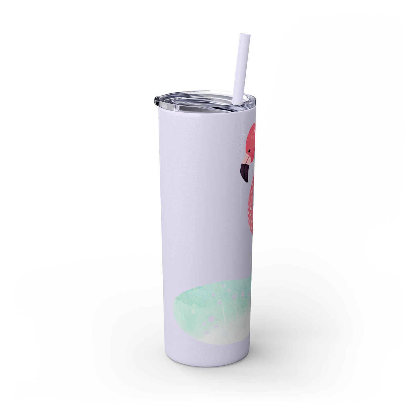 Flamingo Skinny Tumbler with Straw, 20oz