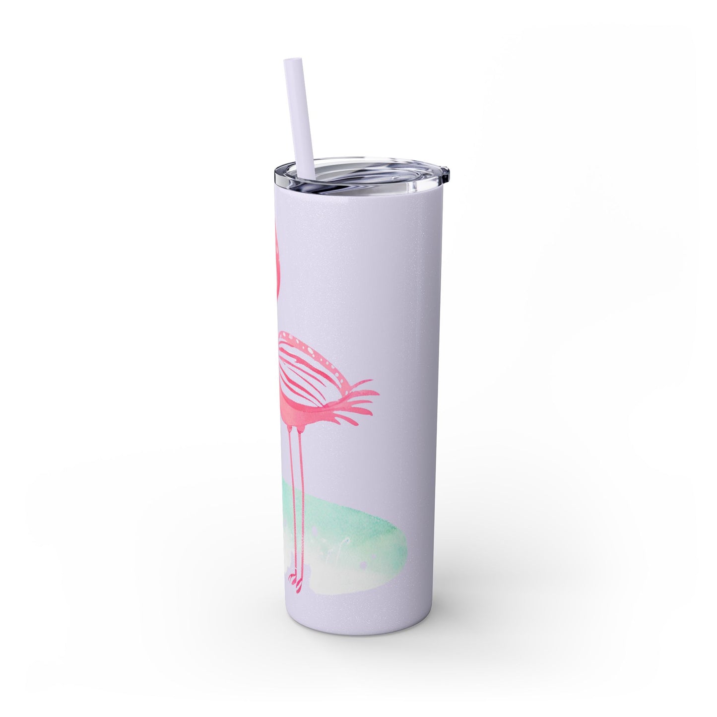 Flamingo Skinny Tumbler with Straw, 20oz