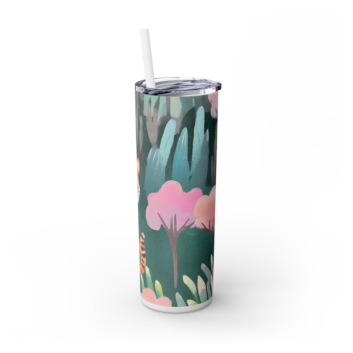 Bobcat Forest Skinny Tumbler with Straw, 20oz