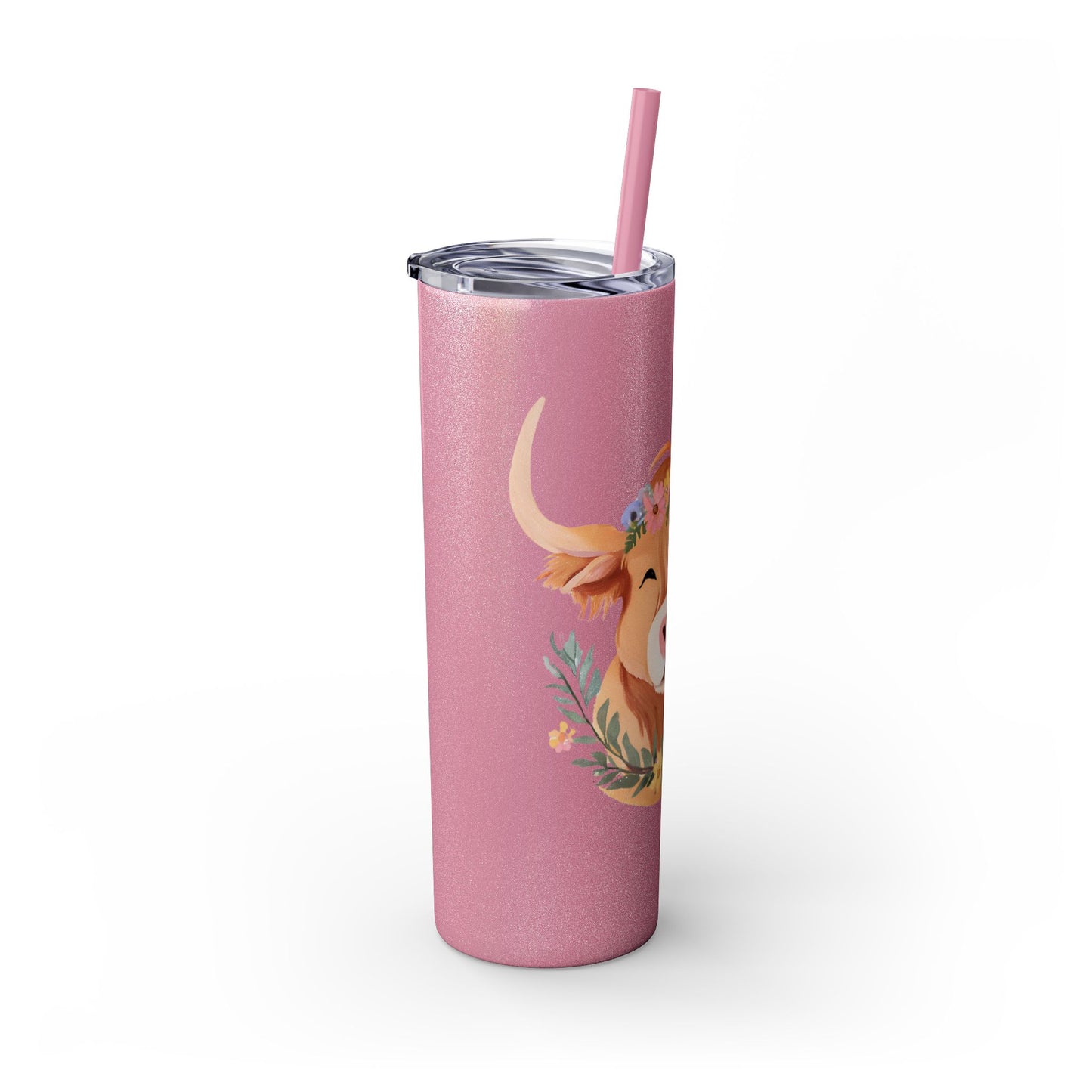 Highland Cow Skinny Tumbler with Straw, 20oz