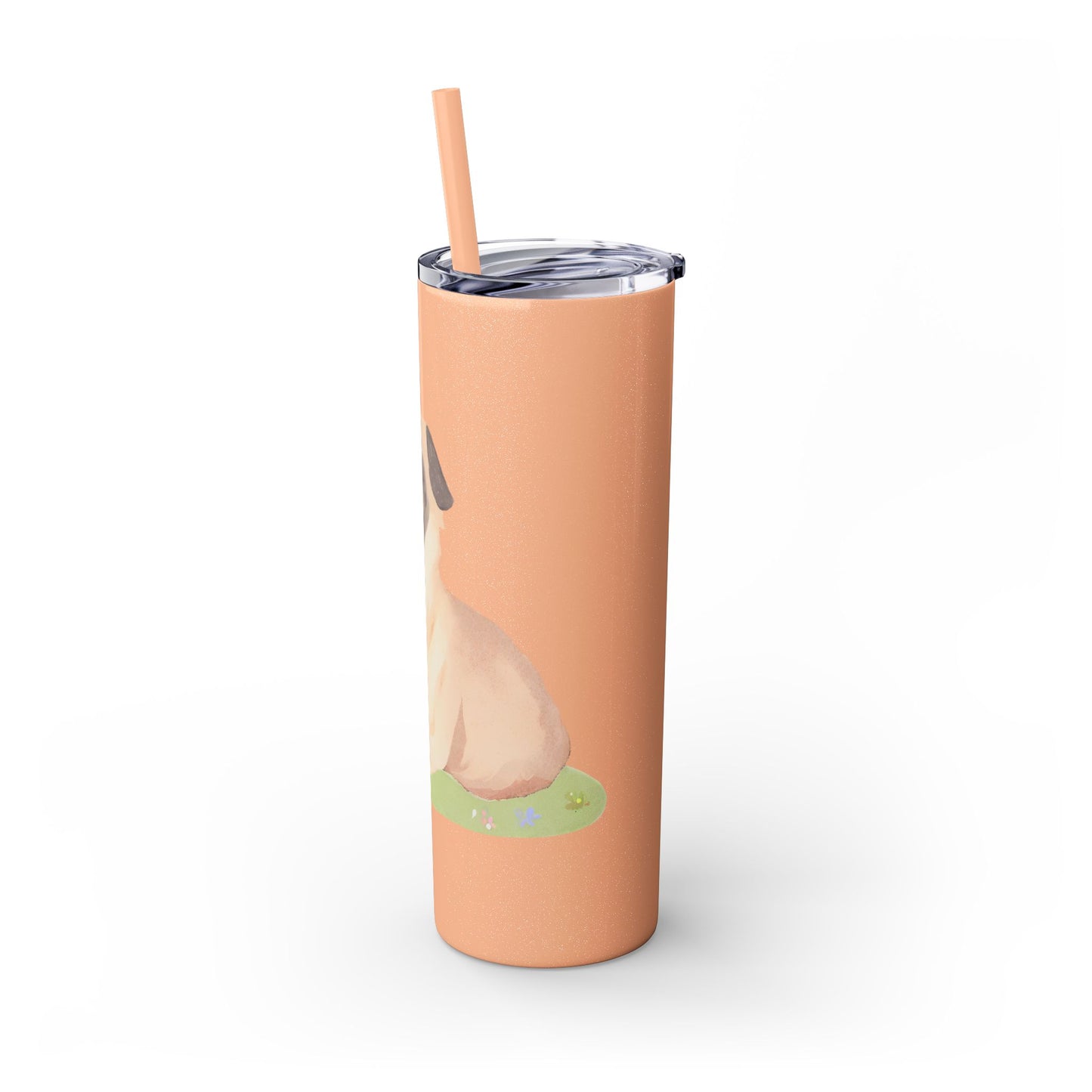 Happy Shepherd Puppy Dog Skinny Tumbler with Straw, 20oz