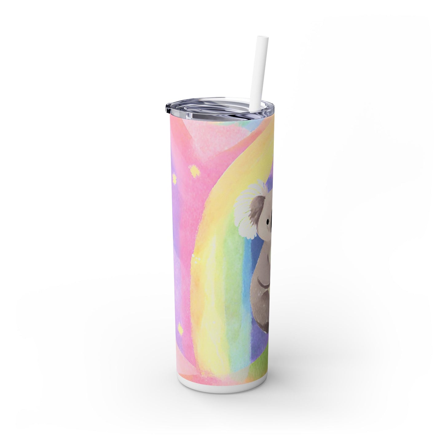 Rainbow Koalas Skinny Tumbler with Straw, 20oz