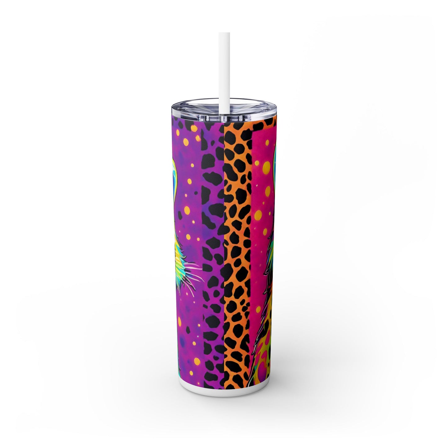 Raccoon Skinny Tumbler with Straw, 20oz