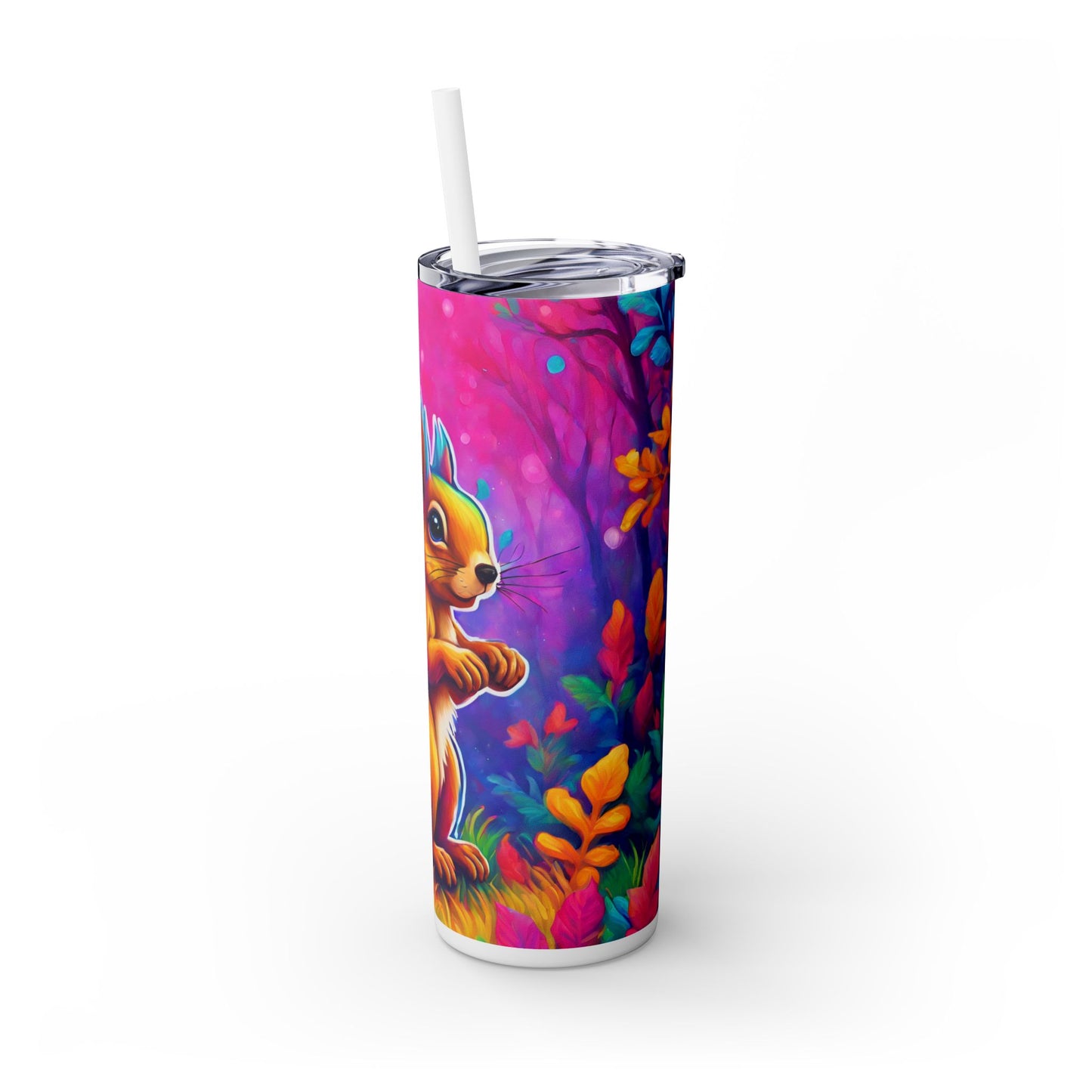 Squirrel Skinny Tumbler with Straw, 20oz