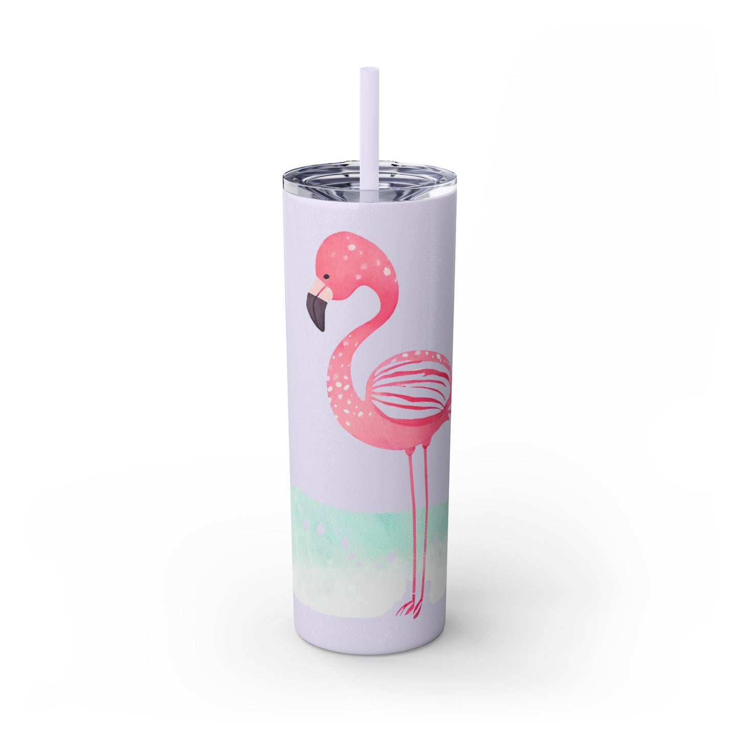 Flamingo Skinny Tumbler with Straw, 20oz