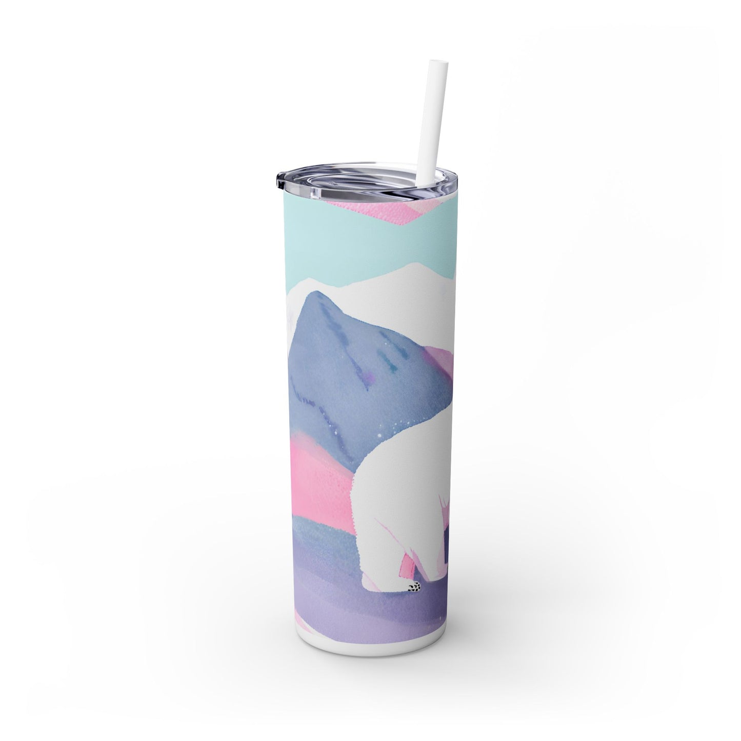 Polar Bear Skinny Tumbler with Straw, 20oz