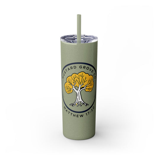 Mustard Grove Co Skinny Tumbler with Straw, 20oz