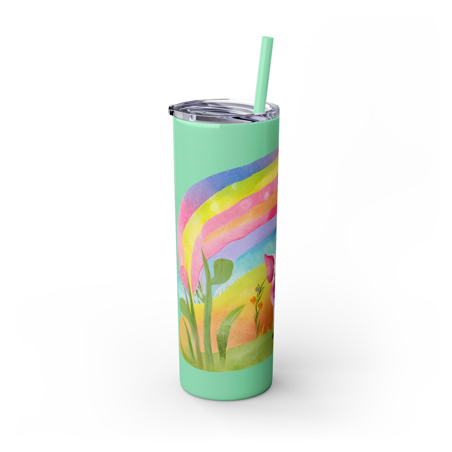 Rainbow Pig Tumbler with Straw, 20oz