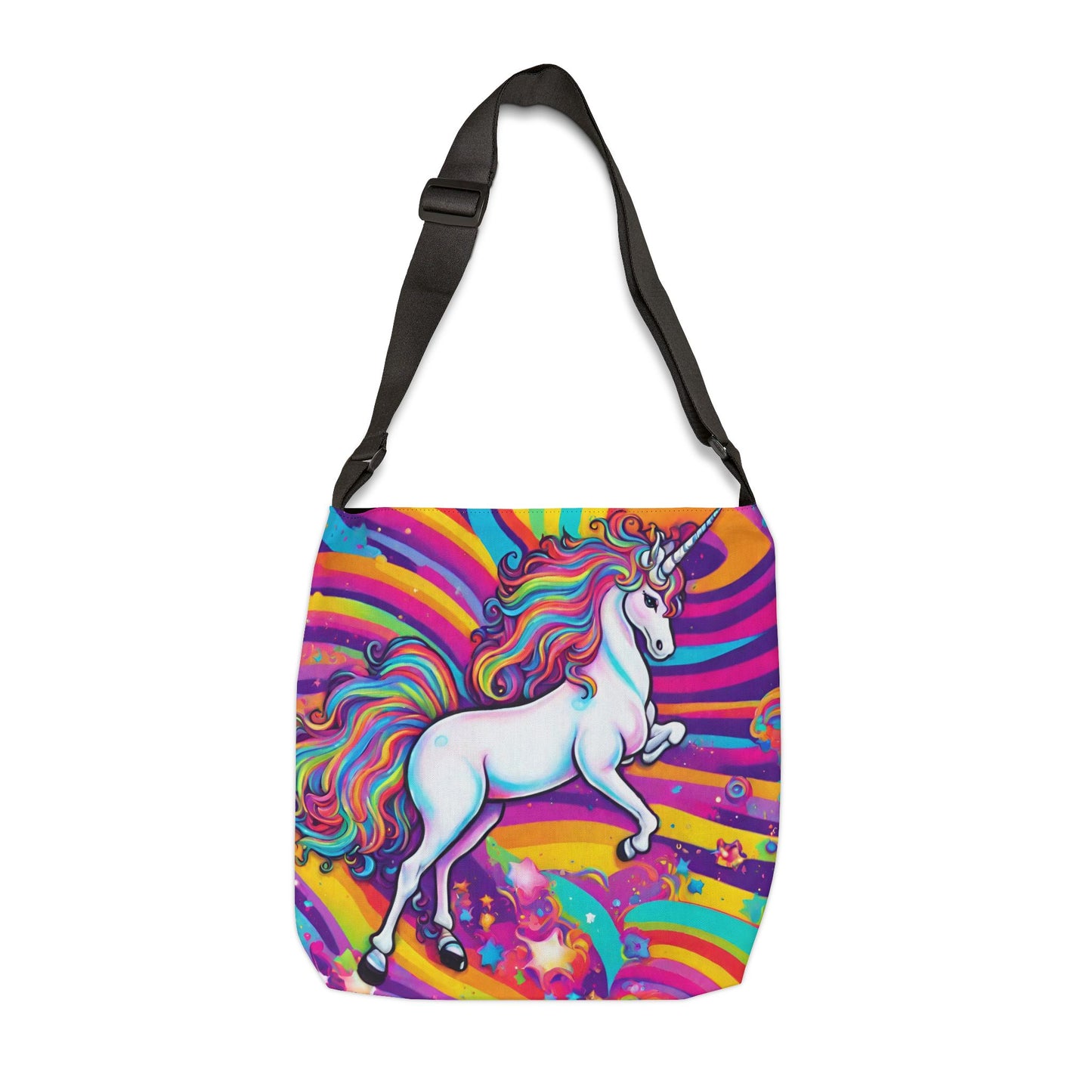 Bright Rainbow Unicorn Adjustable Tote