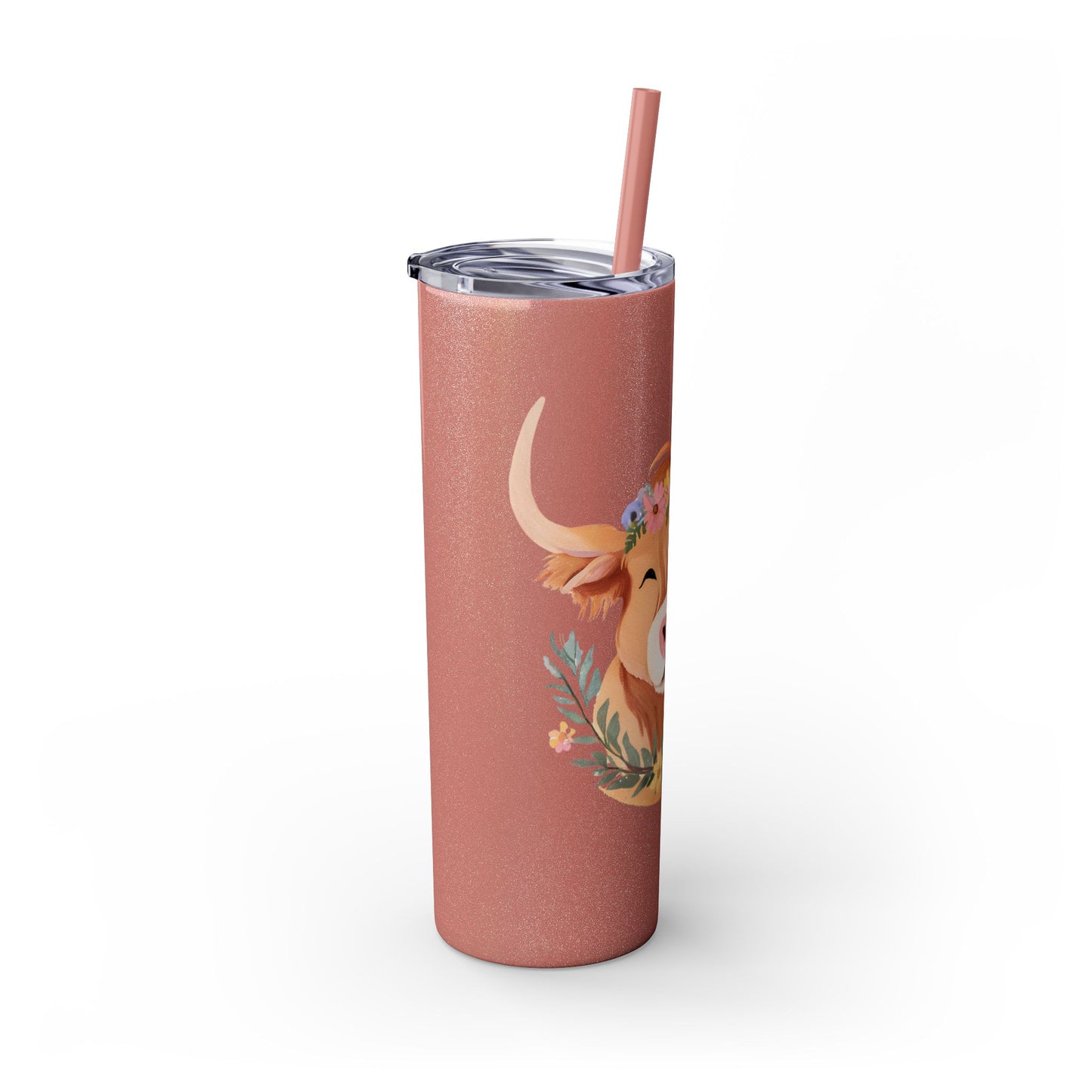 Highland Cow Skinny Tumbler with Straw, 20oz