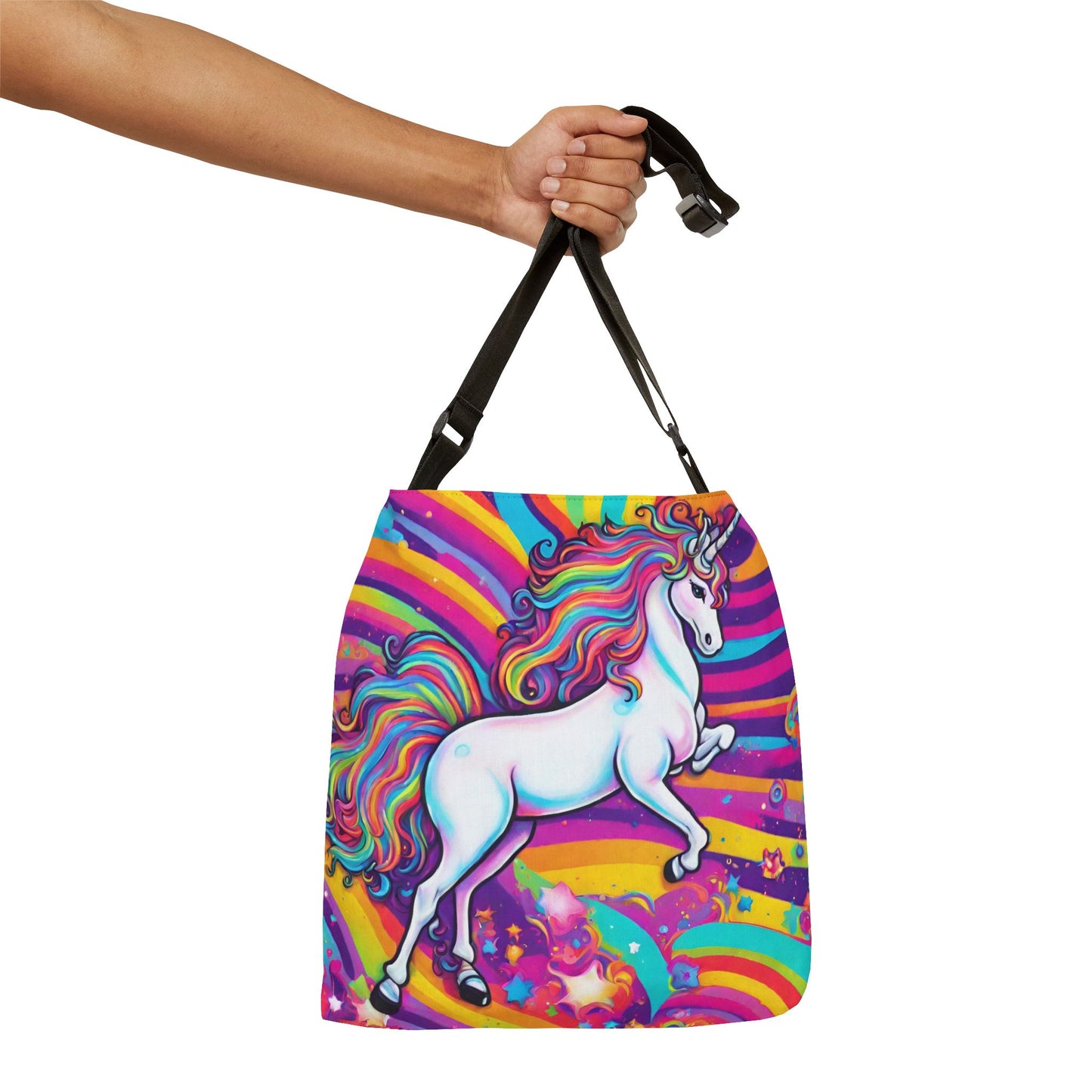 Bright Rainbow Unicorn Adjustable Tote