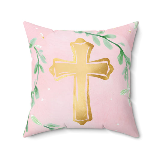 Cross with Garland Pillow