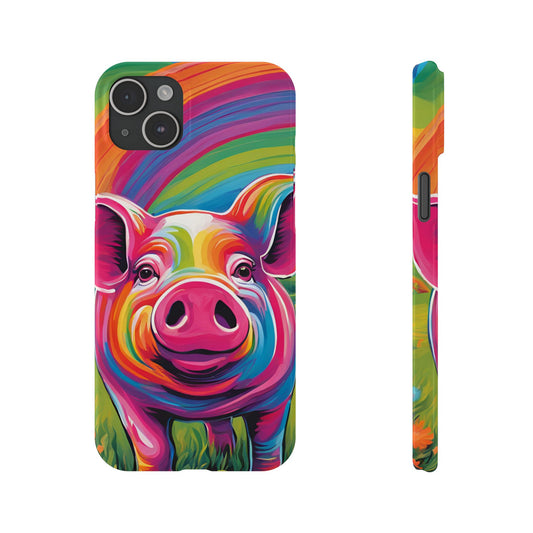 Rainbow Pig Slim Phone Case