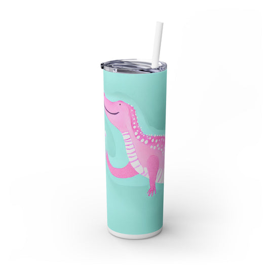 Happy Alligator Skinny Tumbler with Straw, 20oz