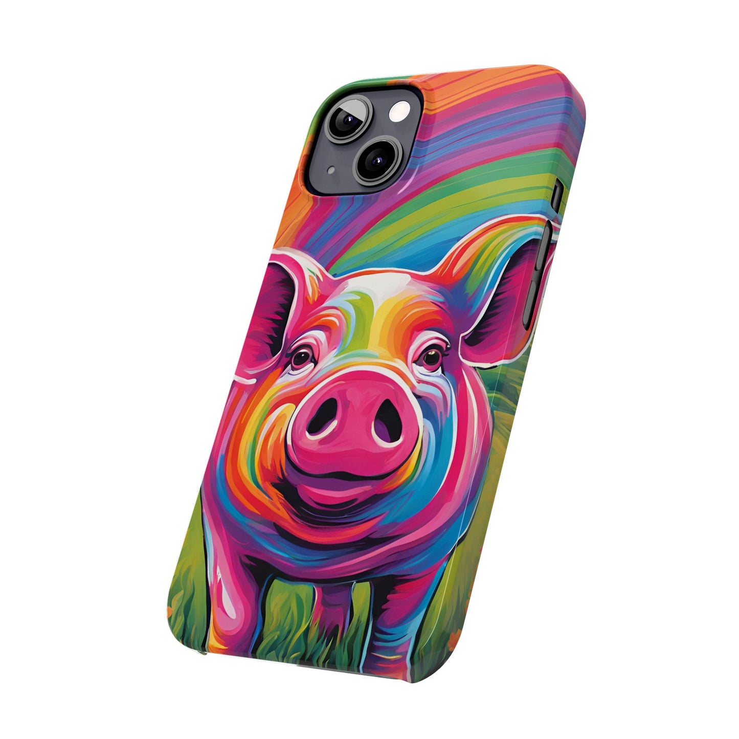 Rainbow Pig Slim Phone Case