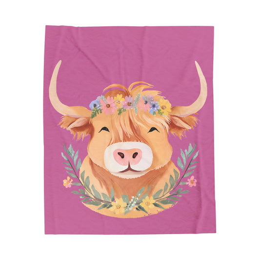 Highland Cow Plush Blanket