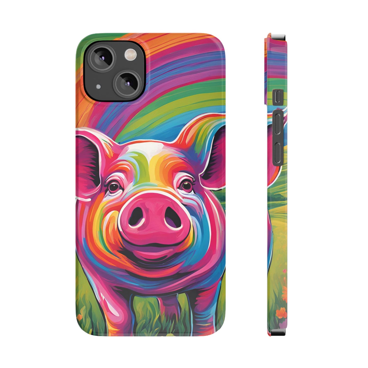 Rainbow Pig Slim Phone Case