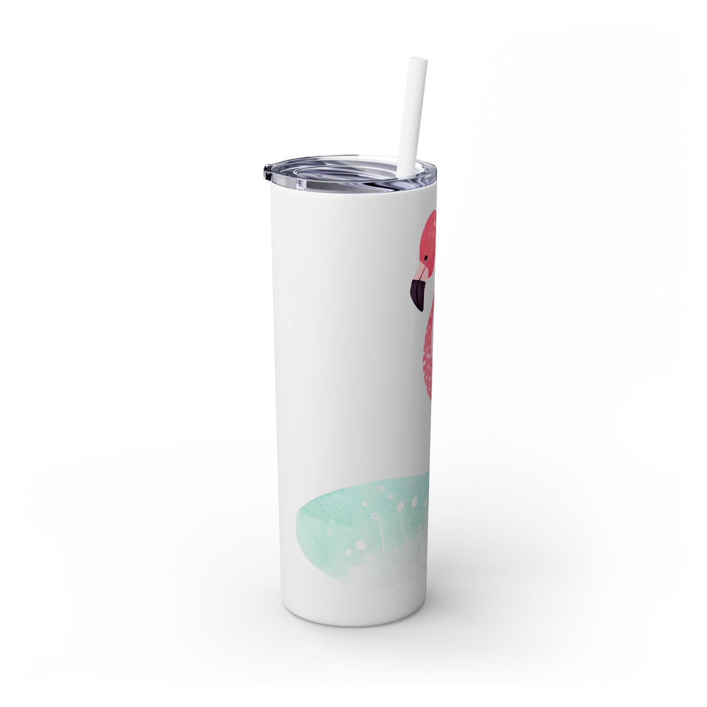 Flamingo Skinny Tumbler with Straw, 20oz