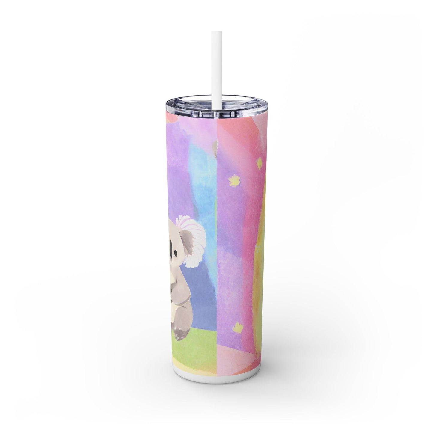 Rainbow Koalas Skinny Tumbler with Straw, 20oz