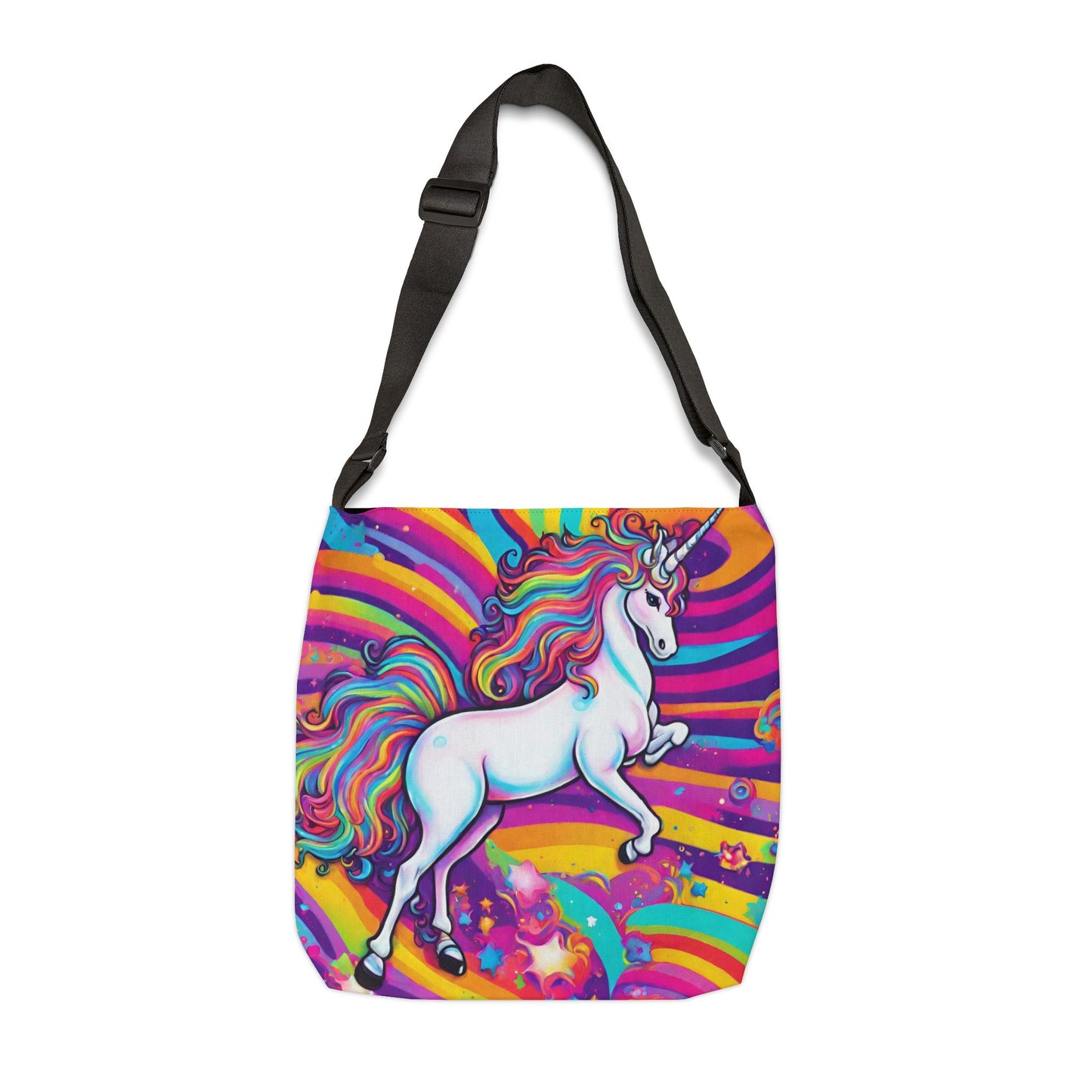 Bright Rainbow Unicorn Adjustable Tote