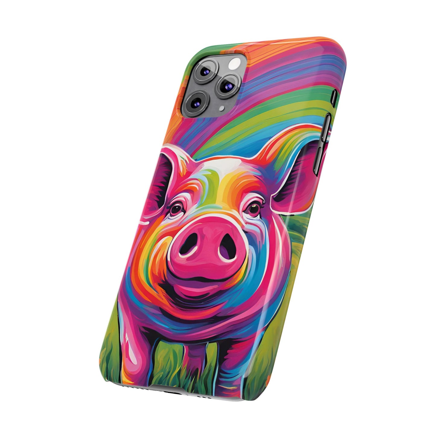 Rainbow Pig Slim Phone Case