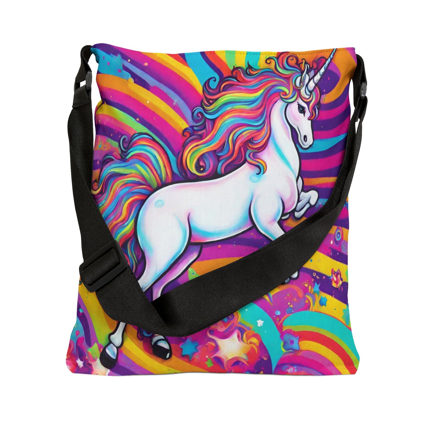 Bright Rainbow Unicorn Adjustable Tote