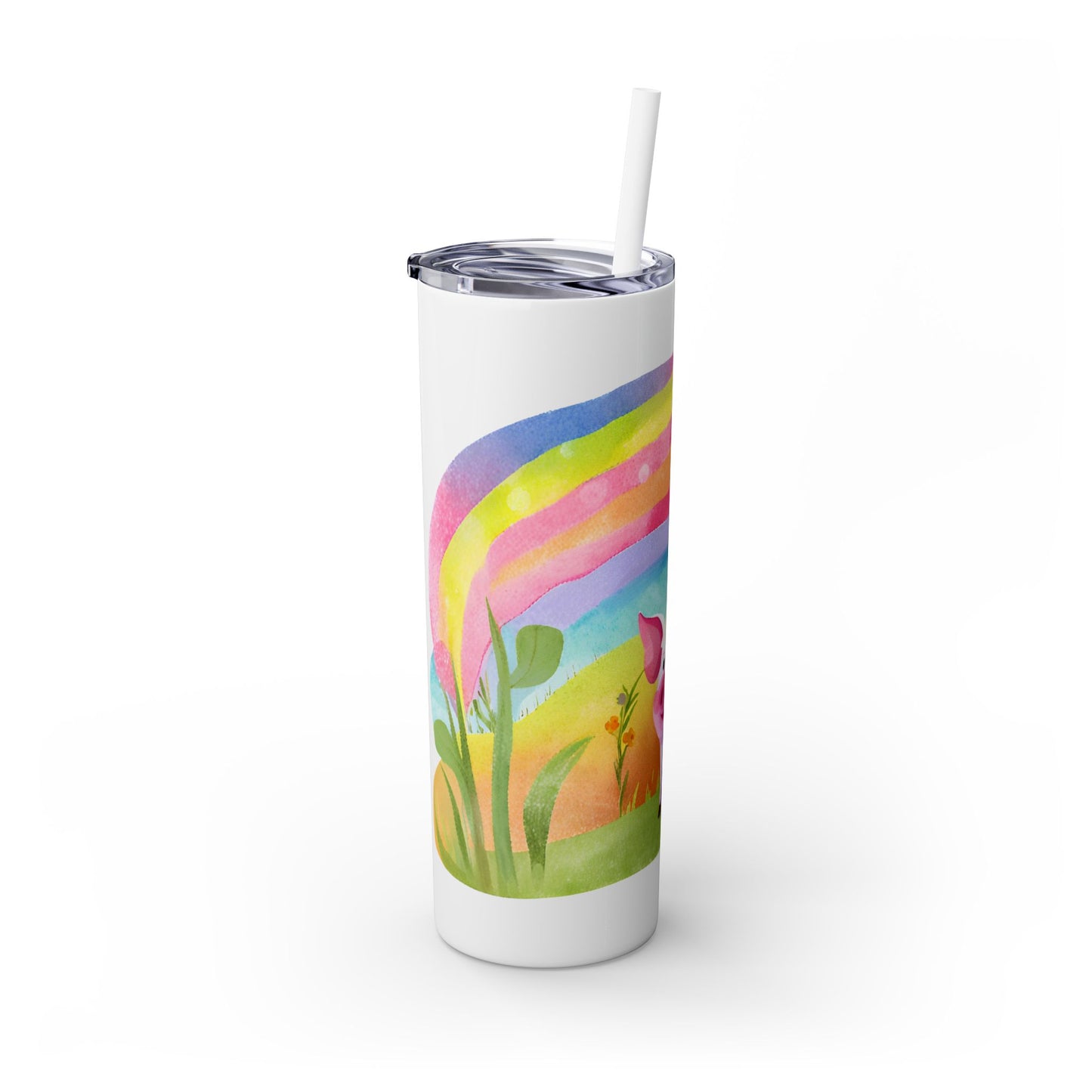 Rainbow Pig Tumbler with Straw, 20oz